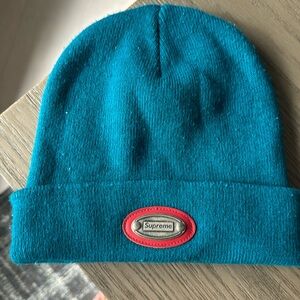Supreme Metal Plate Beanie Teal